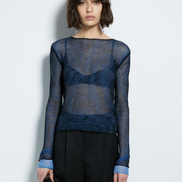 Helmut Lang Tops - Helmut Lang Sheer Layer Long Sleeve Top